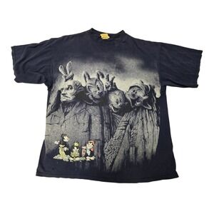 Vintage 1995 Animaniacs Mount Rushmore T-Shirt‎ Navy Blue XL Warner Bros 90s Tee